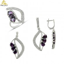 Gümüş zirkon taşlı set